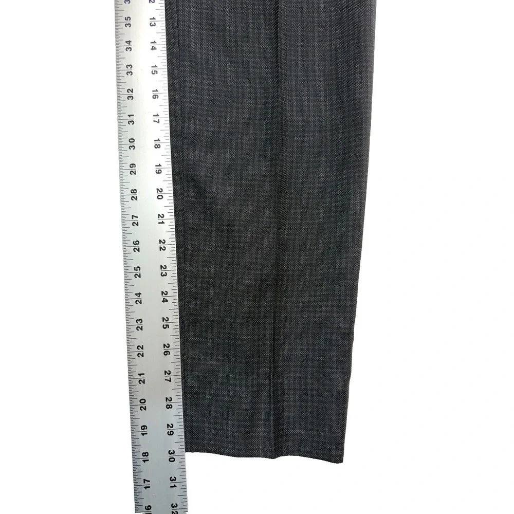 Hugo Boss 34x30 Leenon1 Charcoal Black Micro Check Dress Suit Pants Trousers - Picture 4 of 9